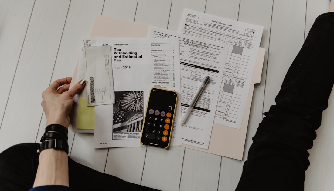 Reviewing church finances at a desk